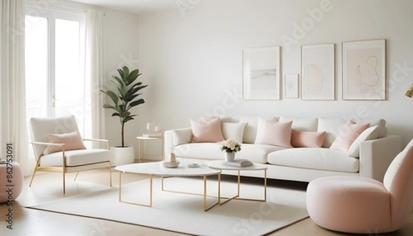 Fototapeta Photo interior modern design room 3d illustration