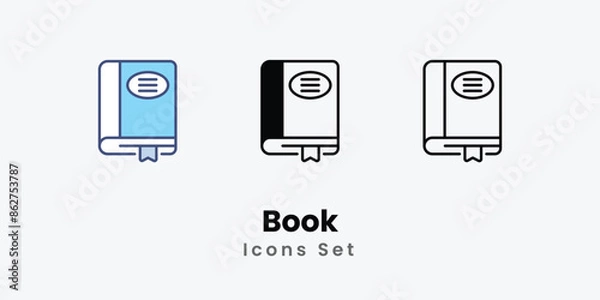 Fototapeta Book icons vector set stock illustration