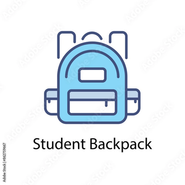 Fototapeta Student Backpack vector icon