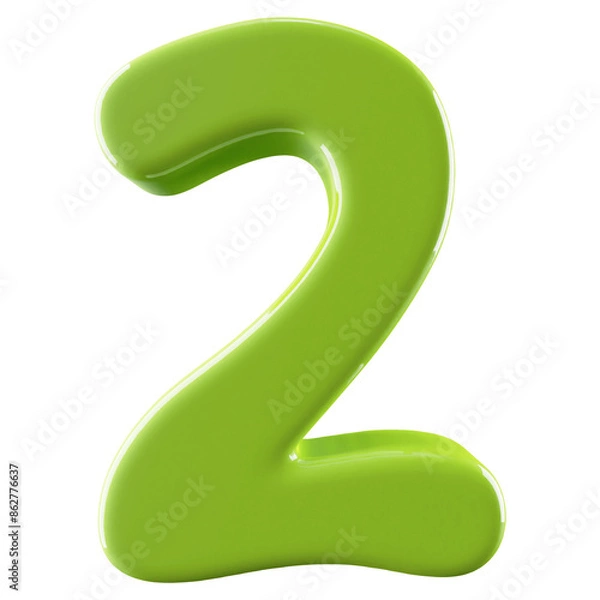 Fototapeta Green 3D Number 2