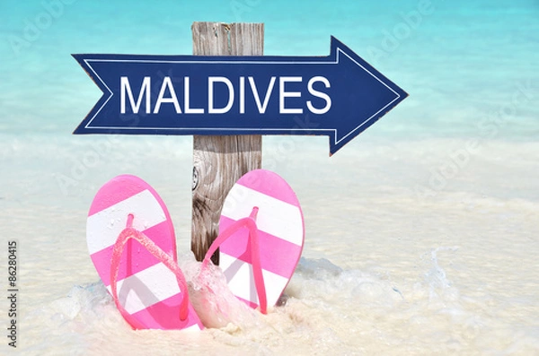 Obraz MALDIVES arrow on the beach