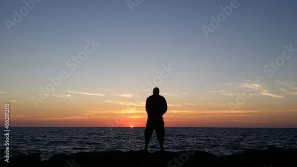 Obraz Fishing at sunset