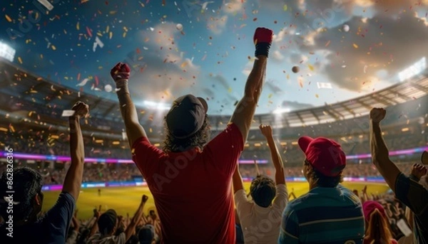 Fototapeta Fans Celebrating at a Cricket Match