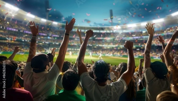 Obraz Fans Enjoying a Cricket Match