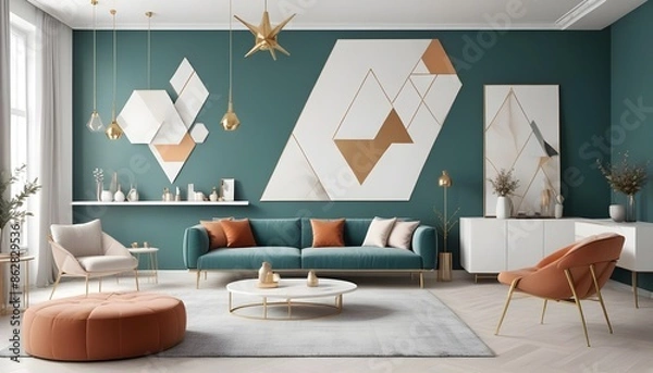 Obraz Photo interior modern design room 3d illustration