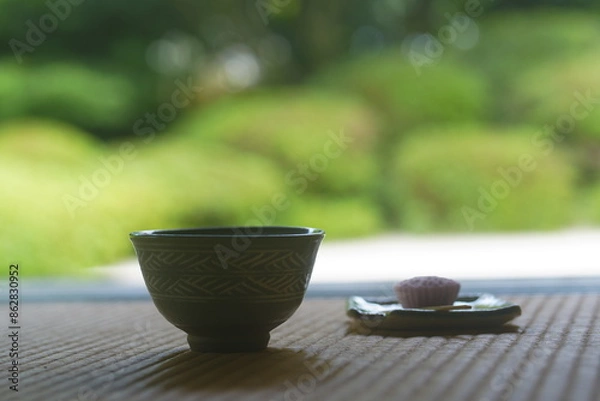 Obraz 抹茶と和菓子、日本の伝統文化