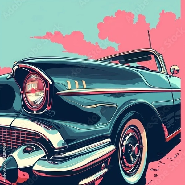 Obraz All interesting reto car. Generative AI