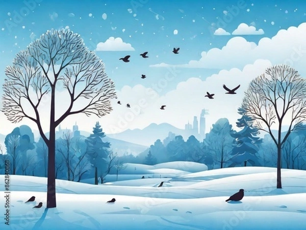Obraz winter landscape with trees