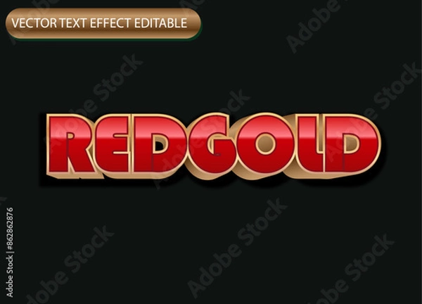 Fototapeta Gold editable text style effect. Vector text effect with luxury concept