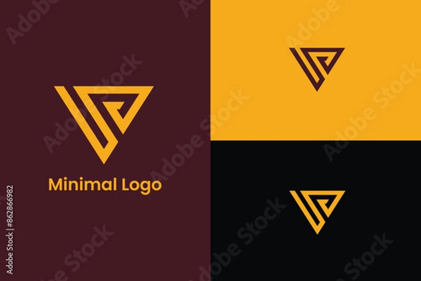 Obraz letter S triangle location pin pointer logo, letter C arrow gps logo, letter S C shield icon security logo