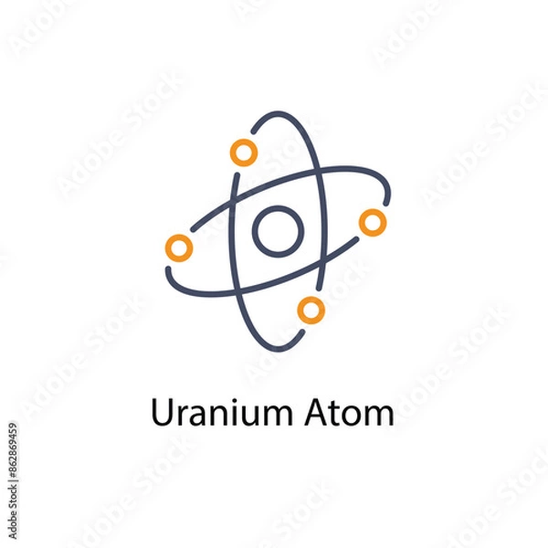 Fototapeta Uranium Atom vector icon