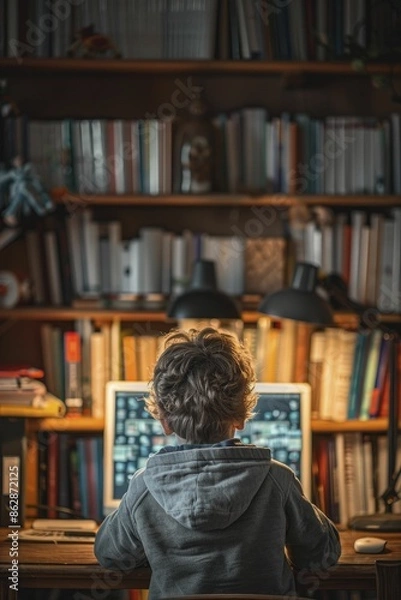 Fototapeta distant learning platforms, accessible education, bridging gaps through technology.