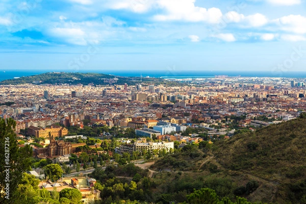 Fototapeta Panoramic view of Barcelona
