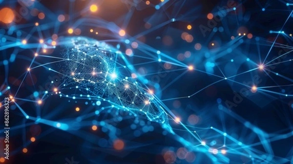 Fototapeta Abstract Digital Network Visualization