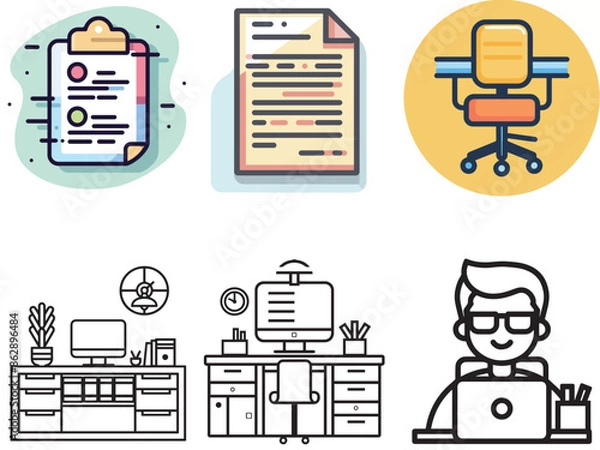 Obraz documents kidz line icon