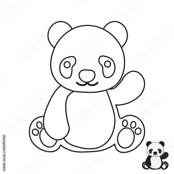 Obraz Panda coloring page design for kids