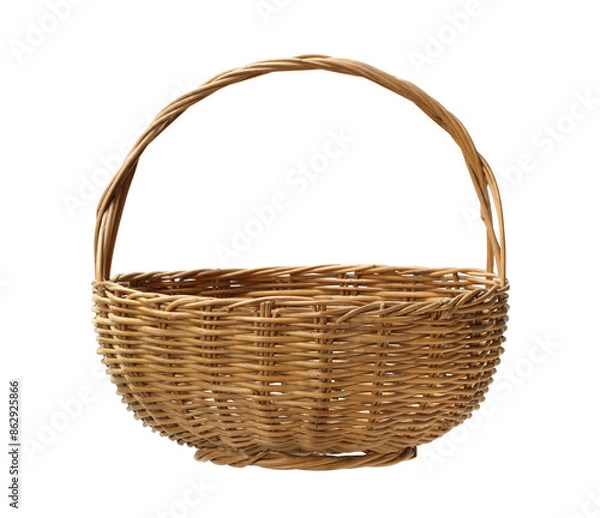 Obraz Wicker gift basket (with clipping path) isolated on white background