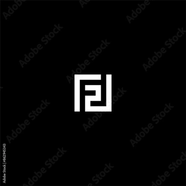 Fototapeta monogram Letter FL with square logo concept vector icon