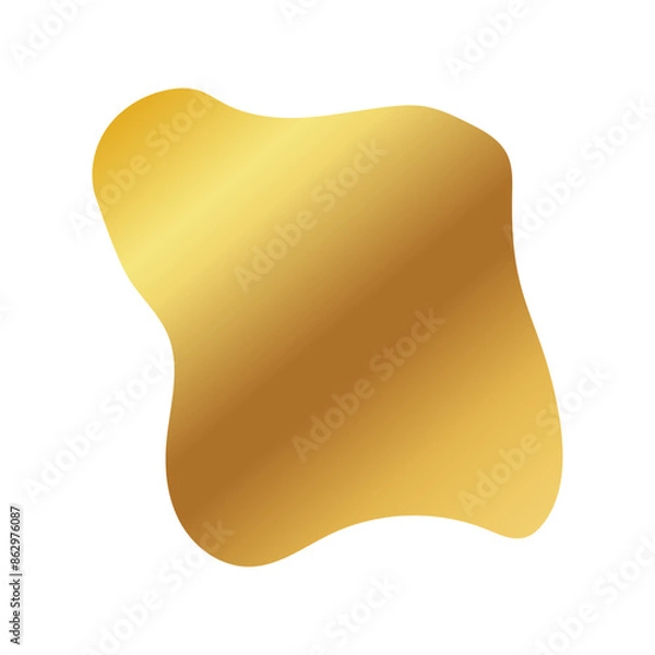 Obraz Liquid Fluid Golden Gradient random organic shapes