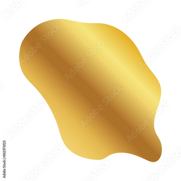 Fototapeta Liquid Fluid Golden Gradient random organic shapes
