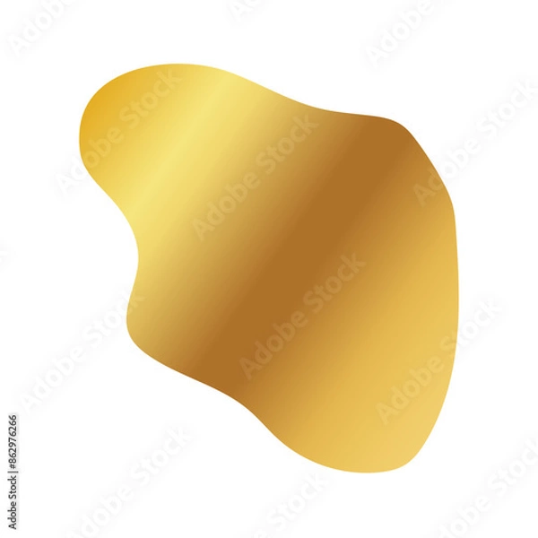 Fototapeta Liquid Fluid Golden Gradient random organic shapes