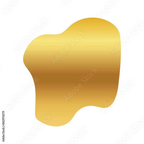 Fototapeta Liquid Fluid Golden Gradient random organic shapes