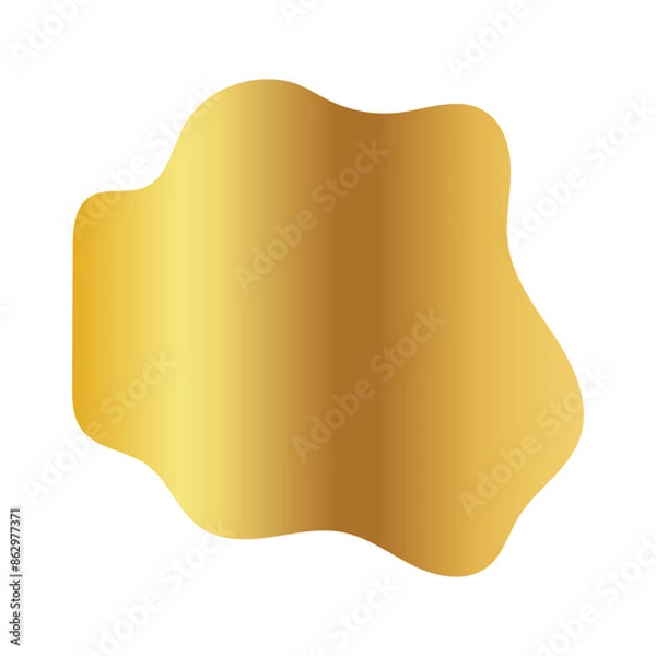 Fototapeta Liquid Fluid Golden Gradient random organic shapes