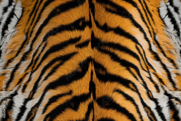 Fototapeta tiger skin texture,Tiger stripes background texture pattern design. This striking and dynamic pattern design features the bold and iconic stripes of a tiger, evoking the essence of the wild, animals, 