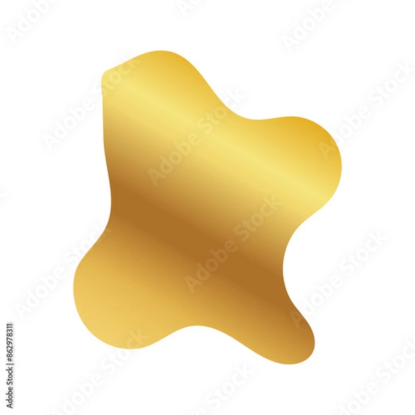 Fototapeta Liquid Fluid Golden Gradient random organic shapes