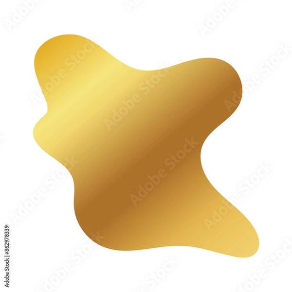 Fototapeta Liquid Fluid Golden Gradient random organic shapes