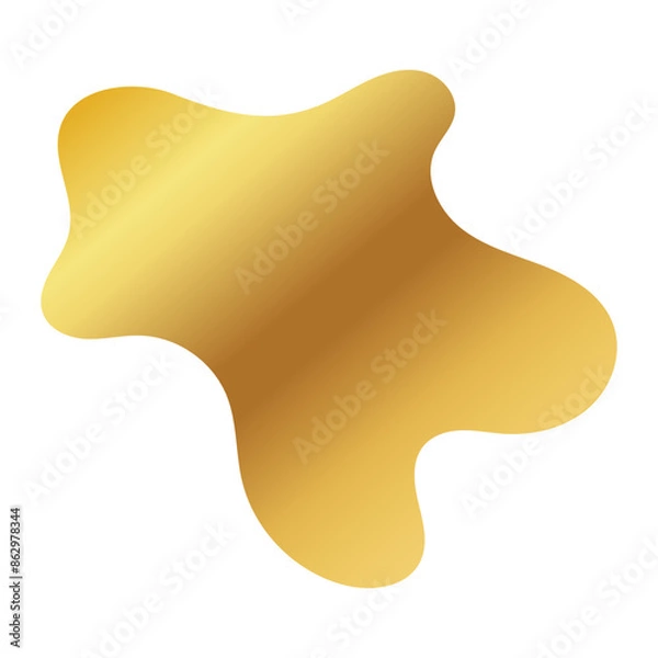 Fototapeta Liquid Fluid Golden Gradient random organic shapes