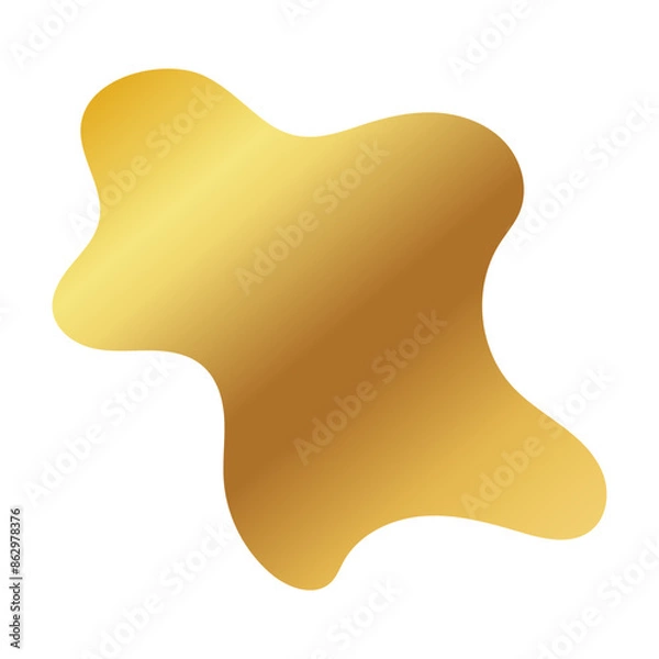 Fototapeta Liquid Fluid Golden Gradient random organic shapes