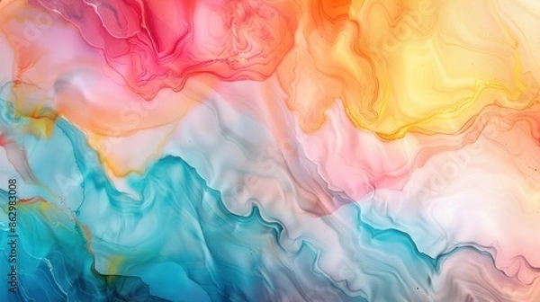 Fototapeta Alcohol ink. Style incorporates the swirls of marble or the ripples of agate. Abstract painting, can be used as a trendy background for wallpapers, posters, cards, invitations, websites.