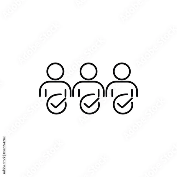 Fototapeta The concept of distribution of tasks, recruitment. Vector icon isolated on white background.
