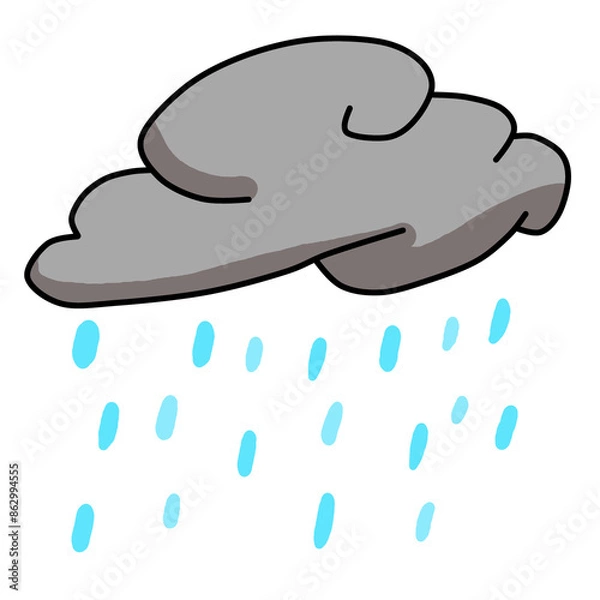 Fototapeta rain cloud and rain