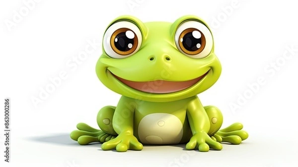 Obraz Cute cartoon green frog 