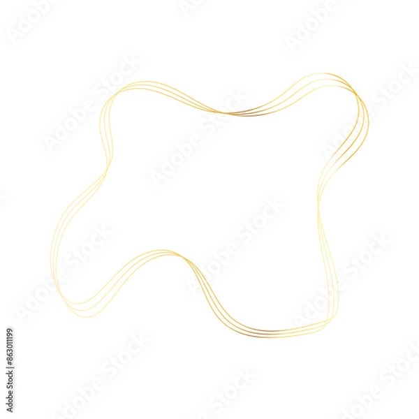 Fototapeta Gold liquid geometric shapes. Graphic elements