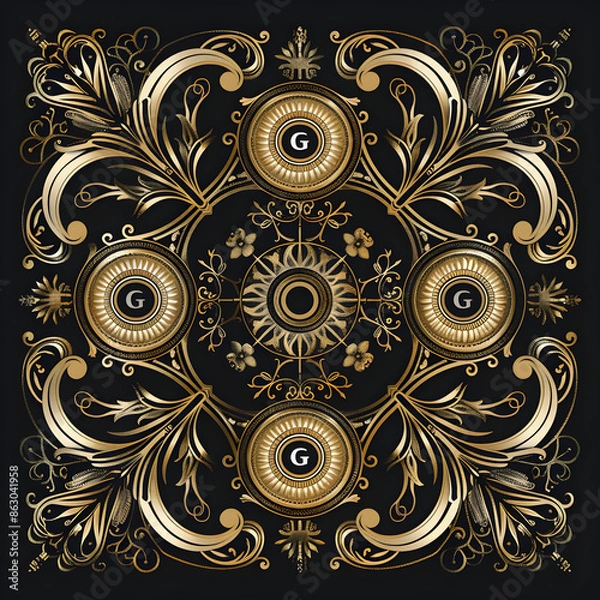 Obraz abstract floral background pattern, seamless, flower, vector, ornament, floral, ai generative 