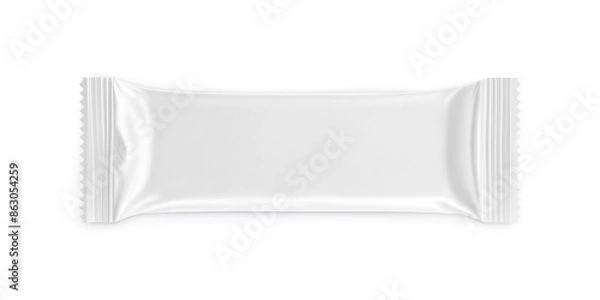 Obraz An image of a White Snack Package isolated on a white background