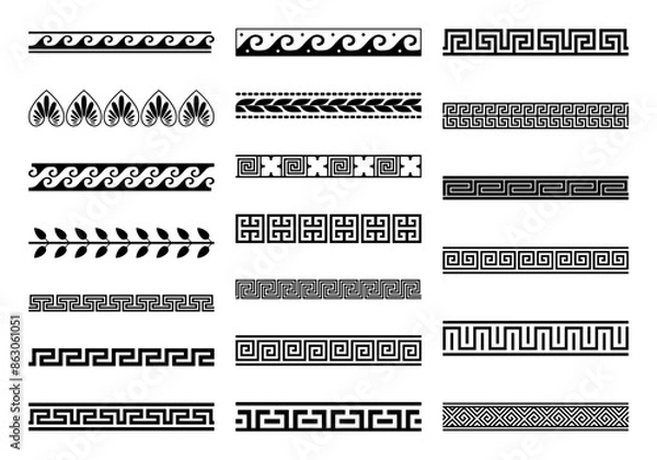 Fototapeta Ancient Greek Patern Element Set
