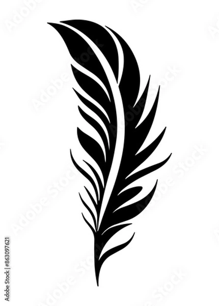 Obraz Feather vector icon isolated on white background