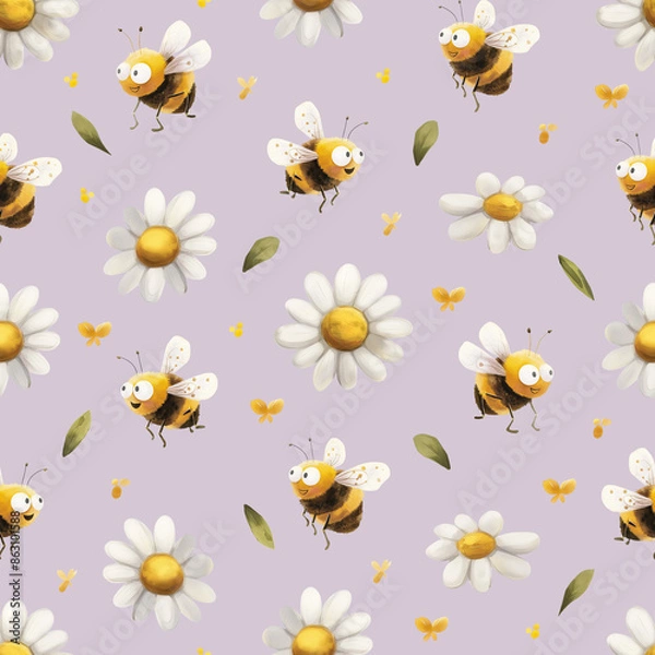 Obraz seamless pattern with bees