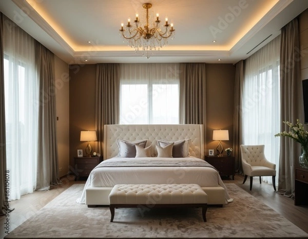 Fototapeta luxury hotel bedroom