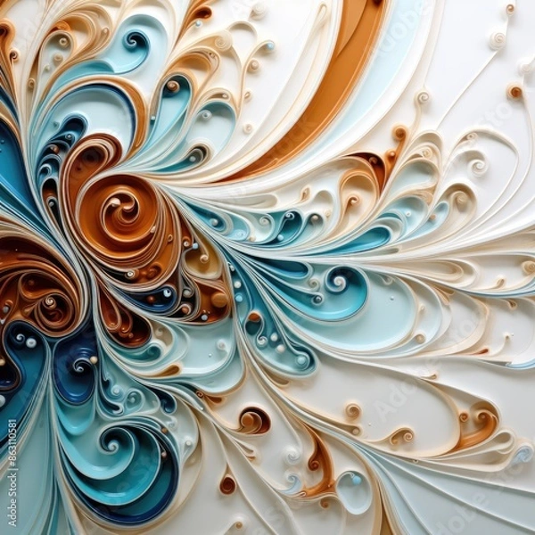 Fototapeta Abstract Quilling Art with Swirling Patterns