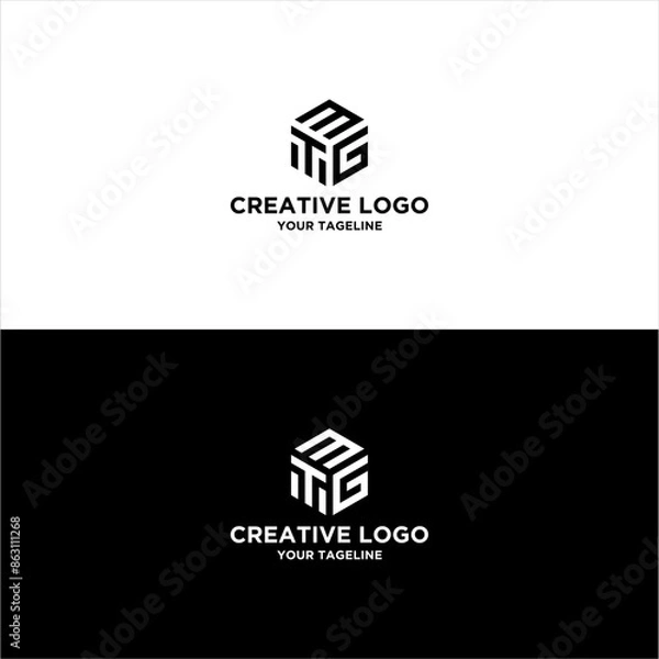 Obraz creative letter tmg logo design vector