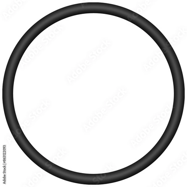 Obraz Transparent Frame PNG - Black Circle