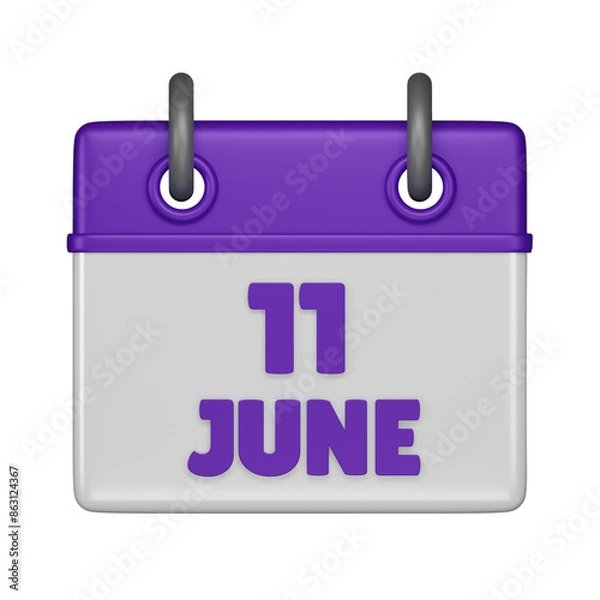 Fototapeta 11 June 3d icon