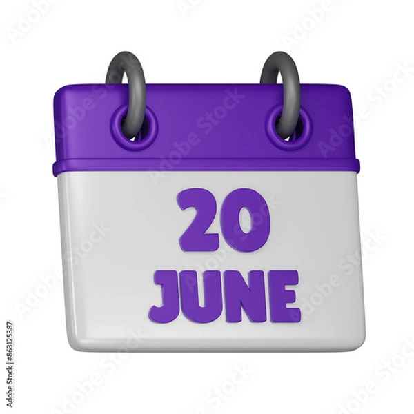 Fototapeta 20 June 3d icon