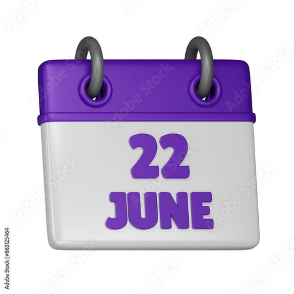 Fototapeta 22 June 3d icon