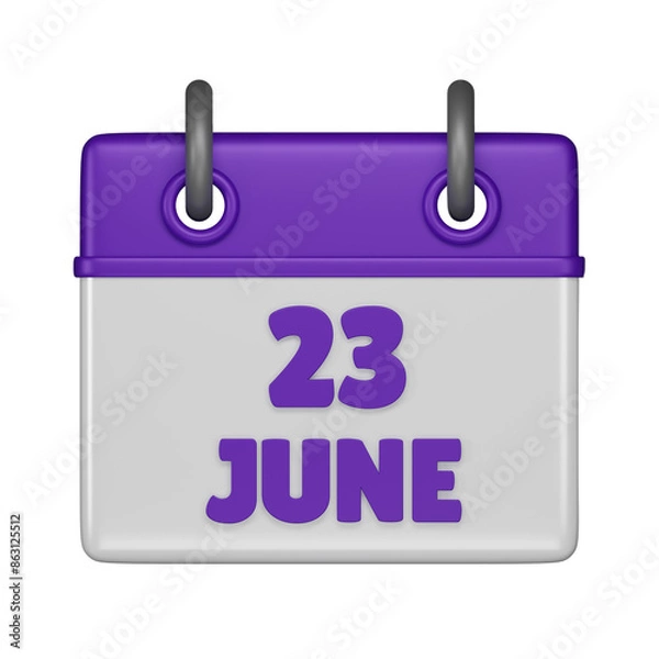Fototapeta 23 June 3d icon